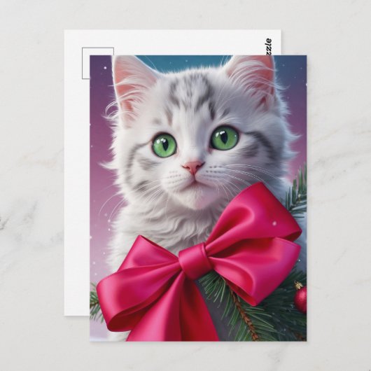 Weihnachten Kitten Postkarte (Vorne/Hinten)