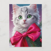 Weihnachten Kitten Postkarte (Vorderseite)