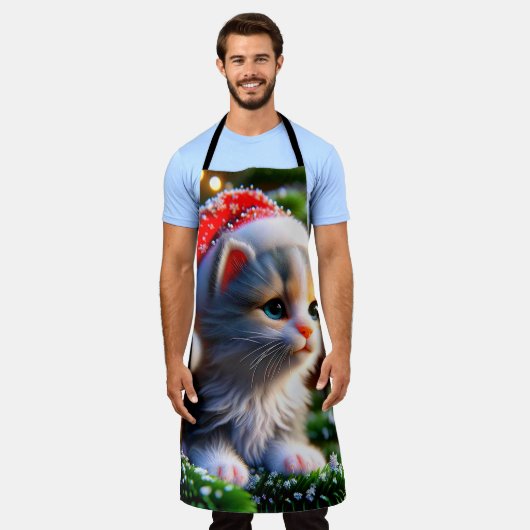 Weihnachten Kitten Schürze (Getragen)