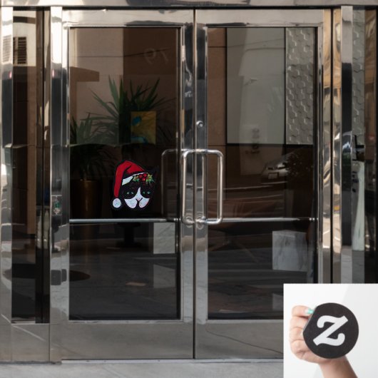 Weihnachten Kitty Cat Fensteraufkleber (Büro Tür)