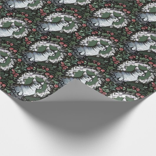 Weihnachten Kitty Cat Geschenkpapier (Ecke)