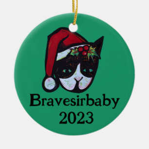 Weihnachten Kitty Cat Keramik Ornament