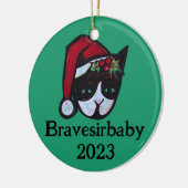 Weihnachten Kitty Cat Keramik Ornament (Links)