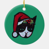 Weihnachten Kitty Cat Keramik Ornament (Hinten)