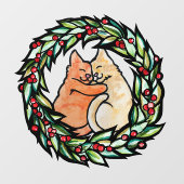Weihnachten Kitty Cats Fensteraufkleber (Blatt)