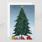 Weihnachten: Klassischer Baum und Geschenke Feiertagskarte (Vorne/Hinten)