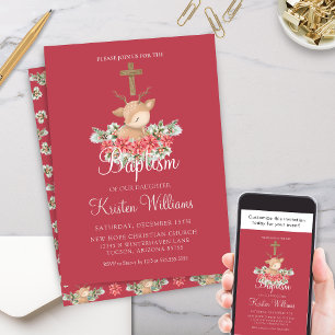 Weihnachten Kleiner liebe Taufe Christening Cross Einladung