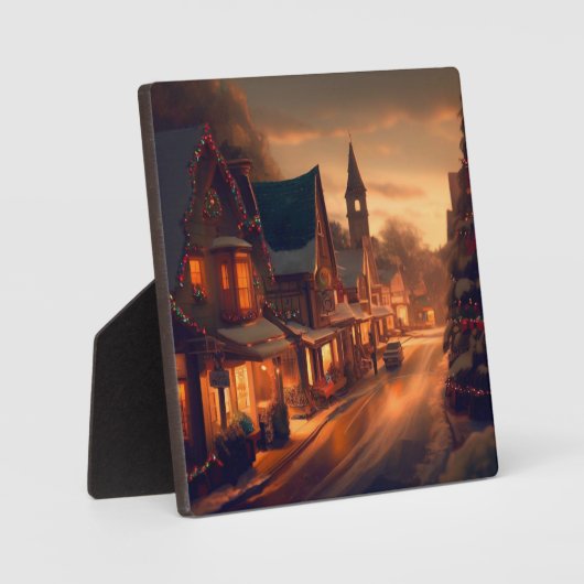 Weihnachten Kleinstadt 1 Fotoplatte (Vorderseite)