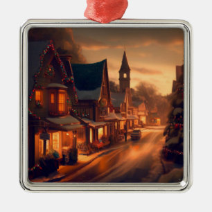 Weihnachten Kleinstadt 1 Ornament Aus Metall