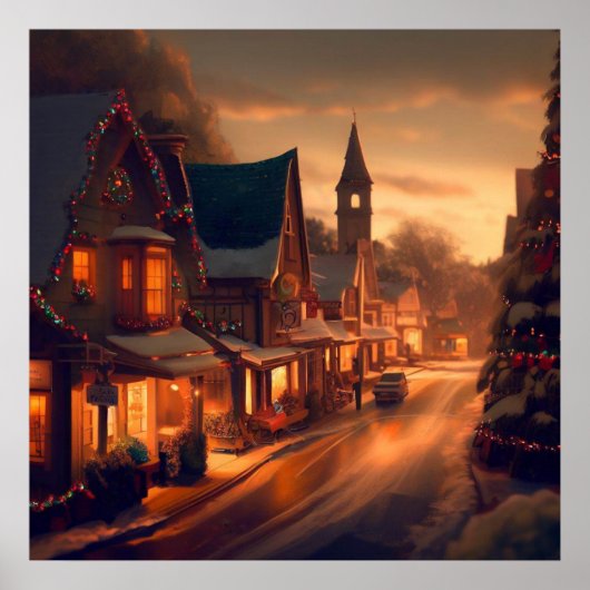 Weihnachten Kleinstadt 1 Poster (Vorne)