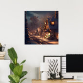 Weihnachten Kleinstadt 2 Poster (Heimbüro)