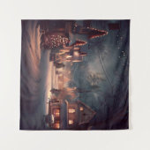 Weihnachten Kleinstadt 3 Wandteppich (Vorderseite (Horizontal))