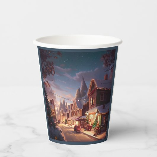 Weihnachten Kleinstadt 5 Pappbecher (Vorderseite)