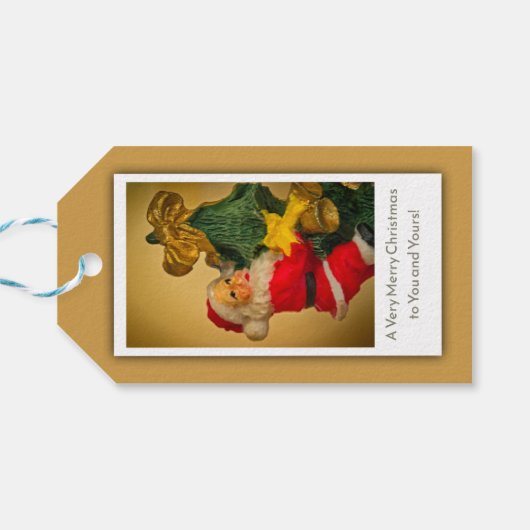 Weihnachten Klettern im Weihnachtsbaum, kundenspez Geschenkanhänger (Rückseite Horizontal)