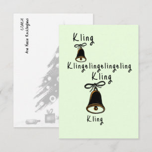Weihnachten Kling klingelingeling Melodie Minimal Mitteilungskarte