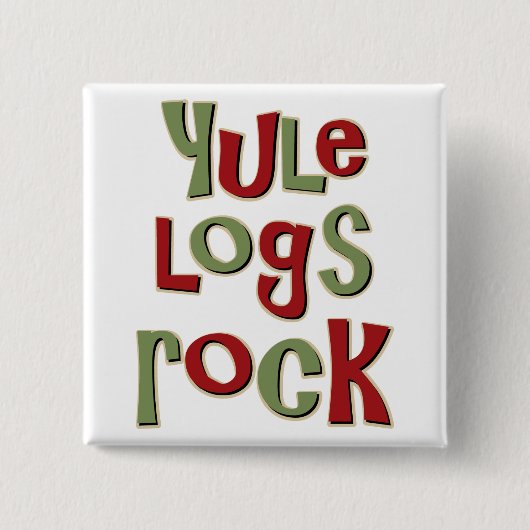 Weihnachten-Klotz-Felsen-Weihnachtsentwurf Button (Vorderseite)