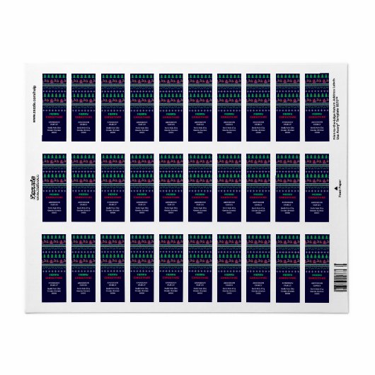 Weihnachten Knittern Sweater Muster Rücksendeadres (Vorne)