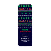 Weihnachten Knittern Sweater Muster Rücksendeadres (Vorne)