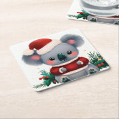 Weihnachten Koala 3 Rechteckiger Pappuntersetzer (angewinkelt)