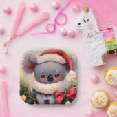 Weihnachten Koala 4 Pappteller (Party)