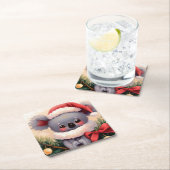 Weihnachten Koala 4 Rechteckiger Pappuntersetzer (Vor Ort)