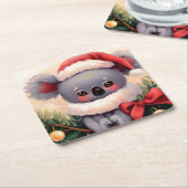 Weihnachten Koala 4 Rechteckiger Pappuntersetzer (angewinkelt)