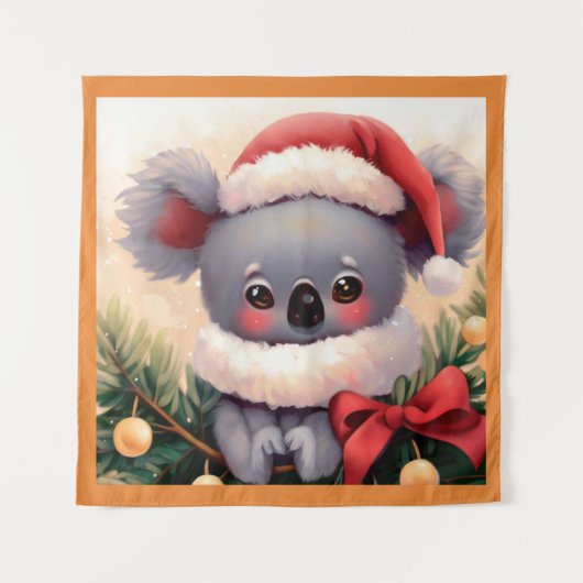 Weihnachten Koala 4 Wandteppich (Vorderseite)
