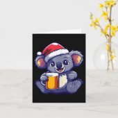 Weihnachten Koala mit Bier-Comic Karte (Gelbe Blume)