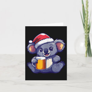 Weihnachten Koala mit Bier-Comic Karte