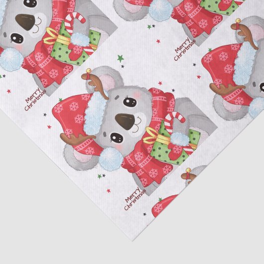 Weihnachten koala mit Earmuffs Seidenpapier (Ausschnitt)