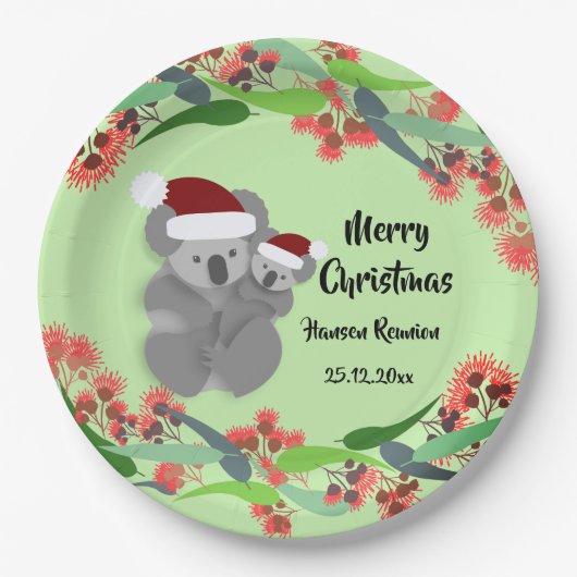 Weihnachten Koala und Joey Pappteller (Vorderseite)