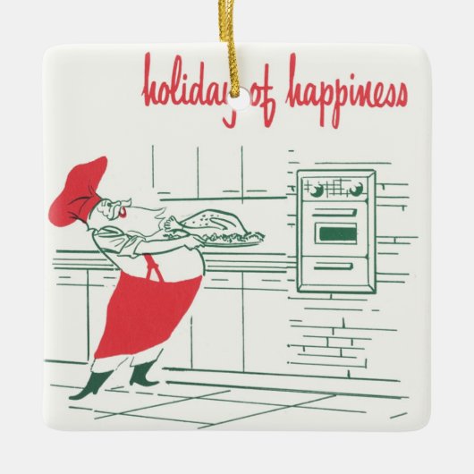 Weihnachten, Koch des Weihnachtsmannes und Türkei Keramikornament (Vorderseite)