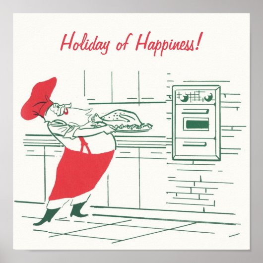 Weihnachten, Koch des Weihnachtsmannes und Türkei Poster (Vorne)