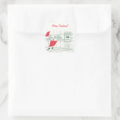 Weihnachten, Koch des Weihnachtsmannes und Türkei Quadratischer Aufkleber (Tasche)