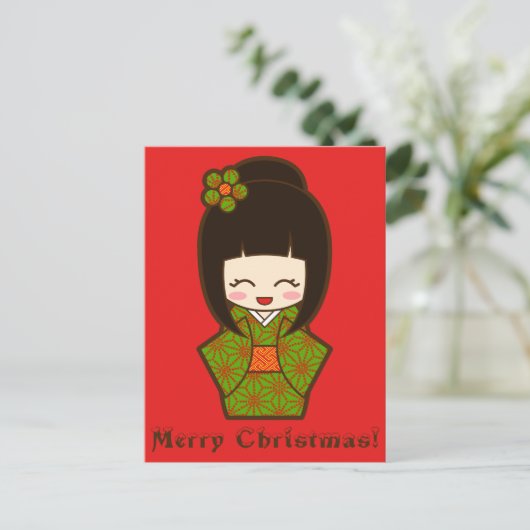 Weihnachten Kokeshi (Stehend Vorderseite)