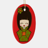 Weihnachten Kokeshi Keramikornament (Rechts)
