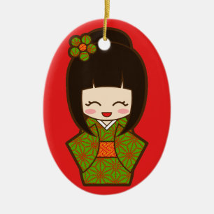 Weihnachten Kokeshi Keramikornament