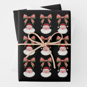 Weihnachten Kokette Schleife Santa Vintage Xmas Re Geschenkpapier Set