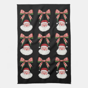 Weihnachten Kokette Schleife Santa Vintage Xmas Re Geschirrtuch
