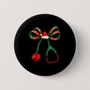 Weihnachten Kokette Schleife Stethoskop Medizinisc Button