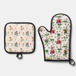 Weihnachten kommt, aber einmal im Jahr Ofenhandschuh & Topflappen-Set