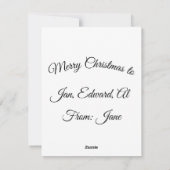 Weihnachten kommt Feiertagskarte (Rückseite)