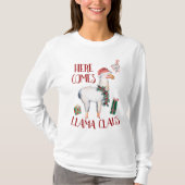 Weihnachten kommt hier Llama Claus T-Shirt (Vorderseite)