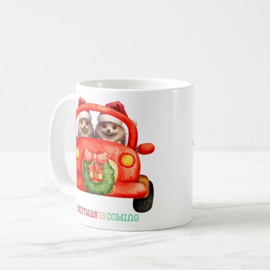 Weihnachten kommt - Igel - Kaffeetasse (Vorderseite Links)