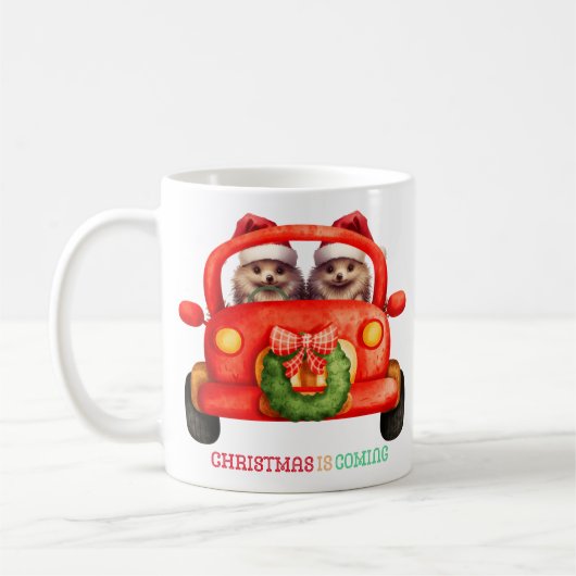 Weihnachten kommt - Igel - Kaffeetasse (Links)