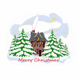 Weihnachten kommt in das Familienhaus Freistehende Fotoskulptur