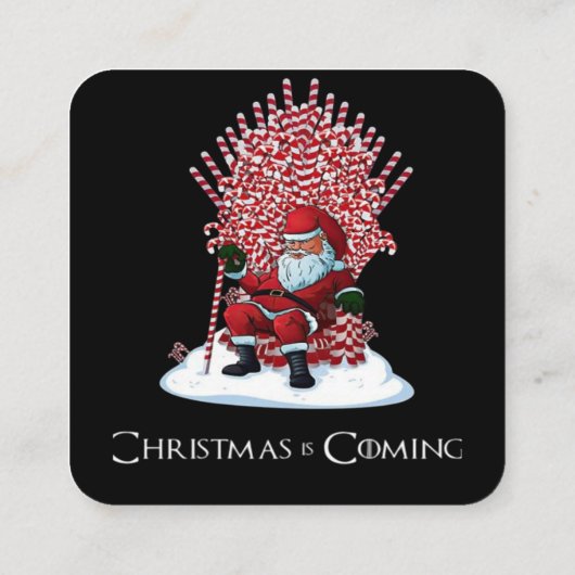 Weihnachten kommt quadratische visitenkarte (Rückseite)