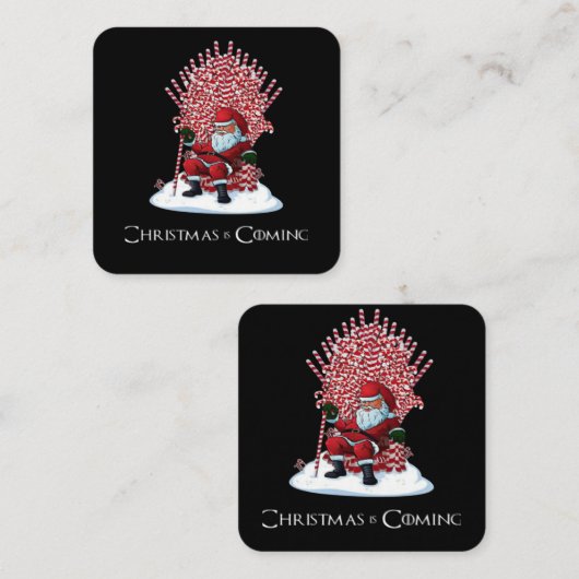 Weihnachten kommt quadratische visitenkarte (Vorne/Hinten)