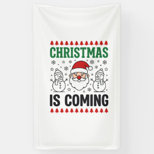 Weihnachten kommt Santa Schneemann Design Banner