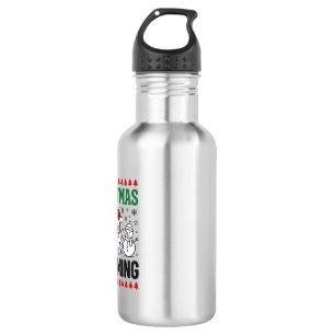 Weihnachten kommt Santa Schneemann Design Edelstahlflasche